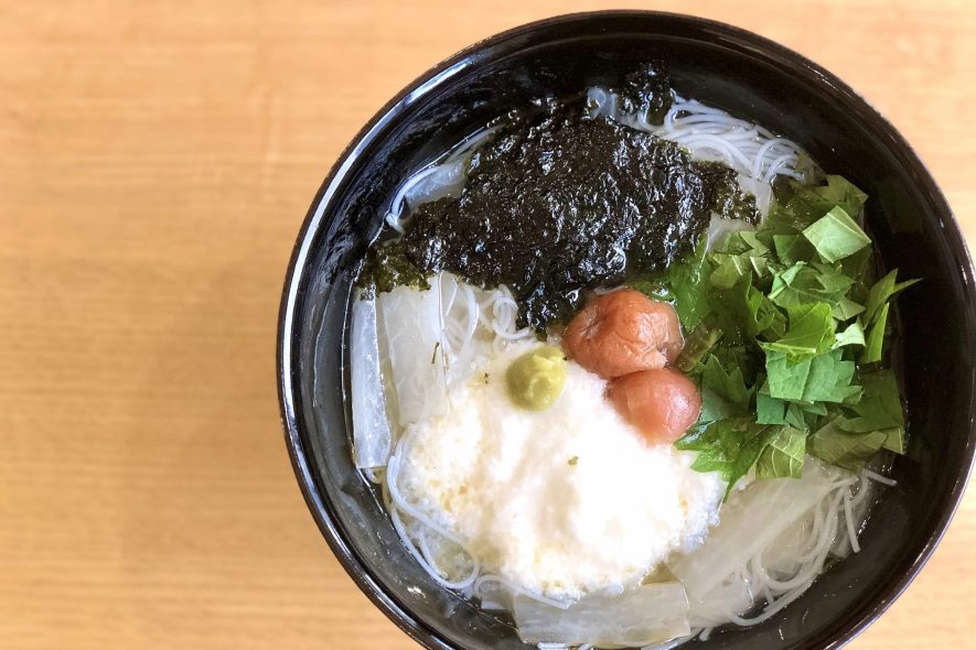 山かけ汁ビーフンの梅煮