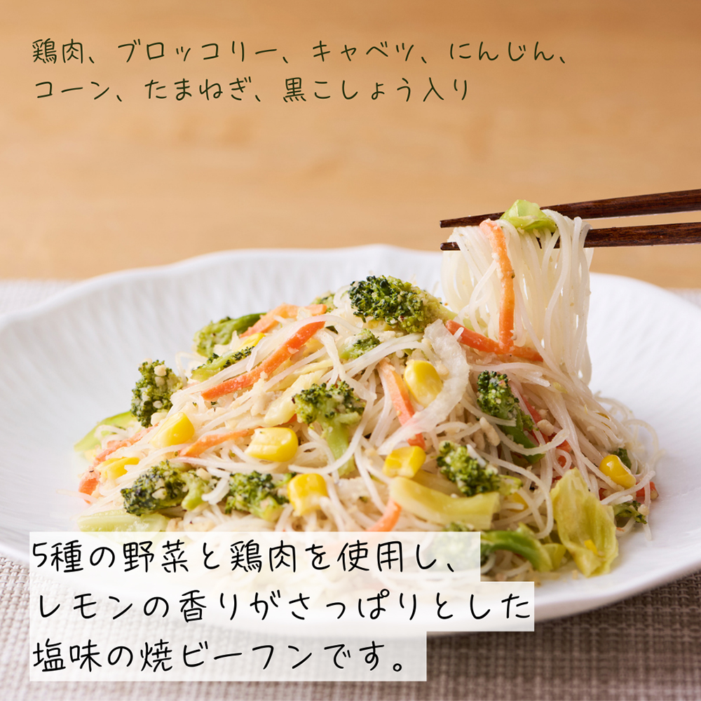 レモン香る鶏肉と5種野菜の焼ビーフン さっぱり塩味