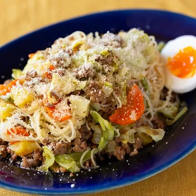 レンジで簡単!ひき肉たっぷりビーフンカレー_作り方