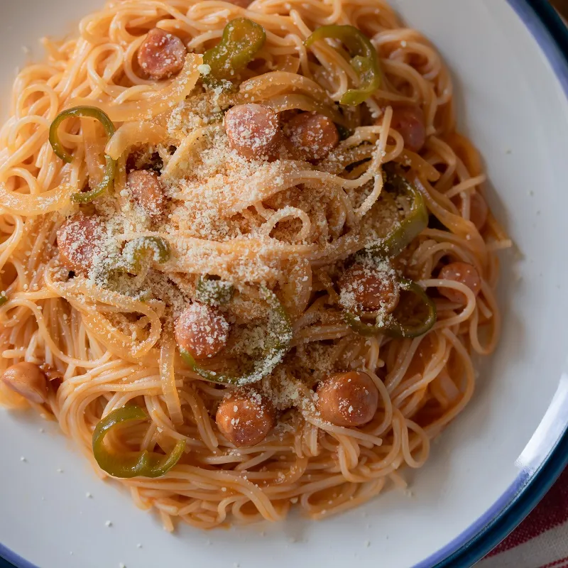 レンジだけの簡単調理♪もちもちナポリタン_作り方