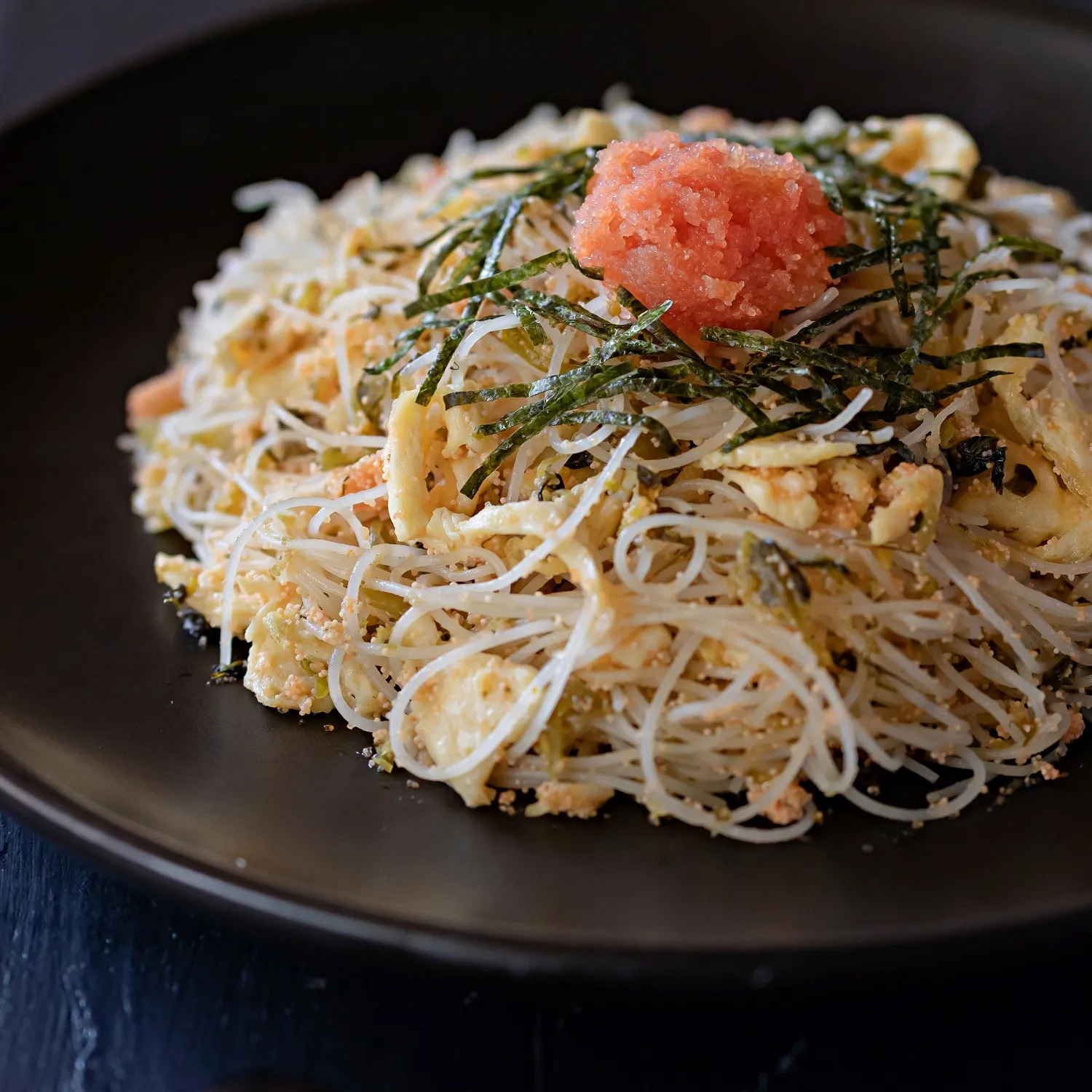 味付けいらずで簡単!めんたい高菜の焼ビーフン_作り方