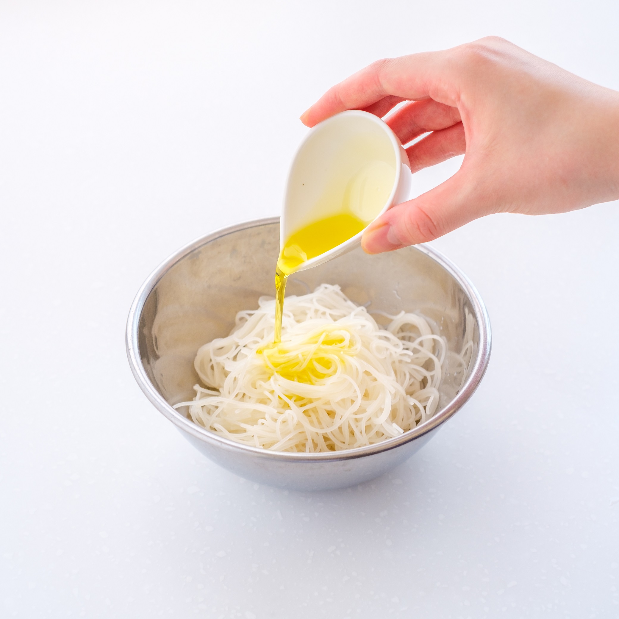 手作りびわソースで♪冷製サラダビーフン_作り方