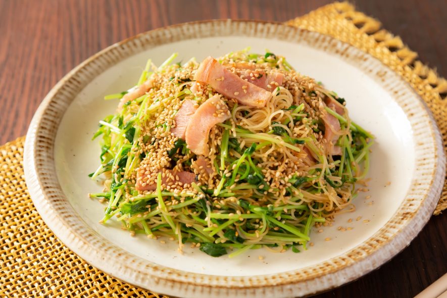 夏バテ防止に！豆苗入りマヨネーズ焼ビーフン