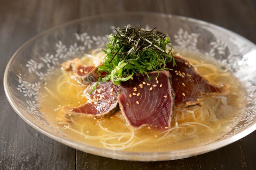 冷やし茶漬け風！さっぱり鰹の冷製ビーフン