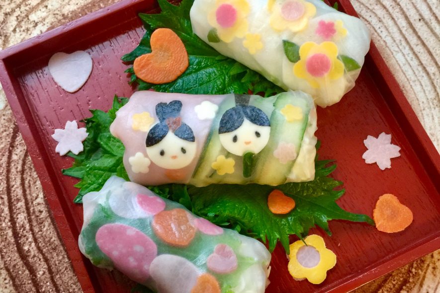 ひな祭りに♪ライスペーパーでハッピー生春巻き