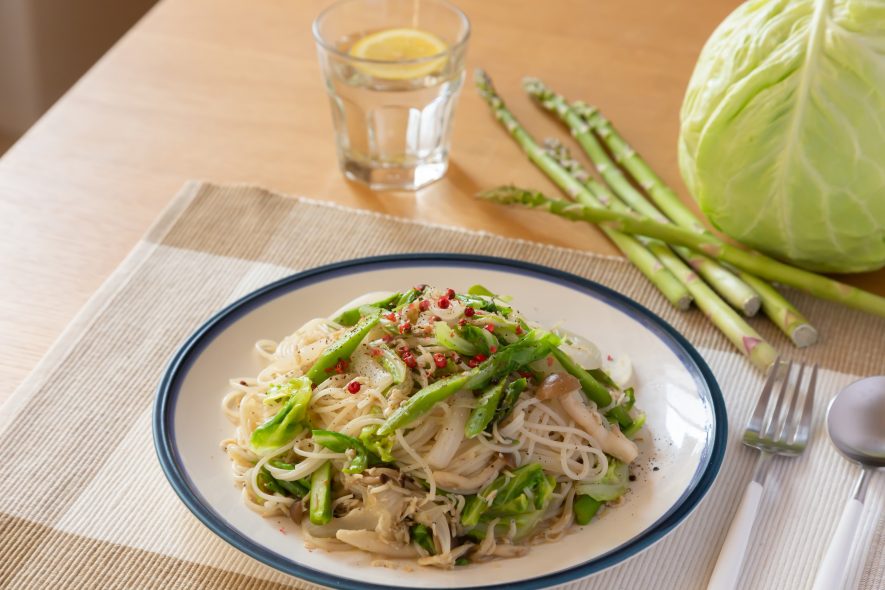 食品ロス削減レシピ!しらすとキャベツのパスタ