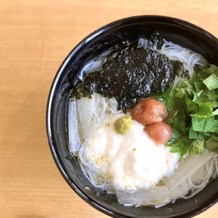 山かけ汁ビーフンの梅煮