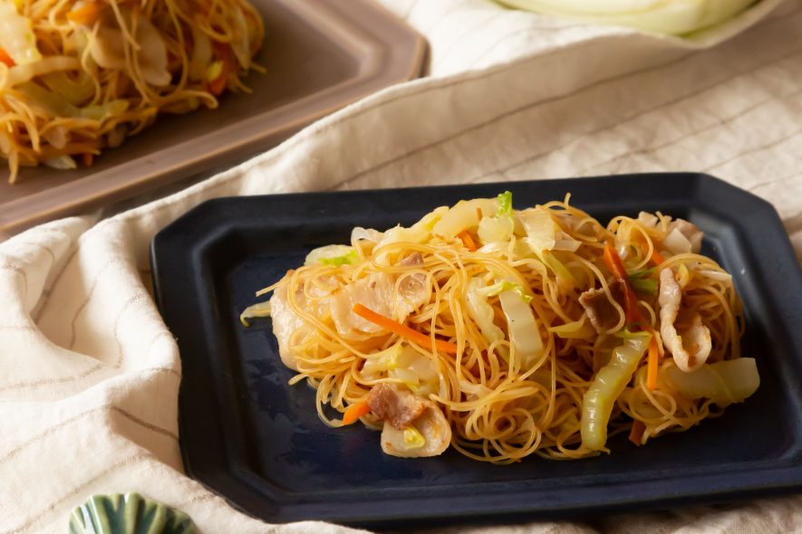 生姜と冬野菜のお酢でさっぱり焼ビーフン