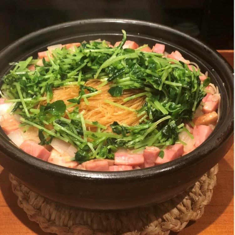 焼ビーフンとお米のミルフィーユ