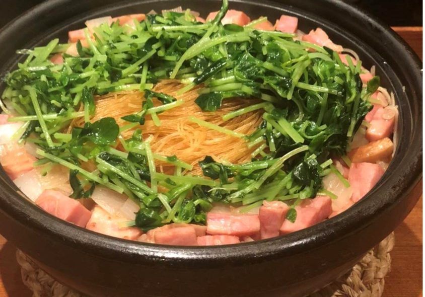焼ビーフンとお米のミルフィーユ