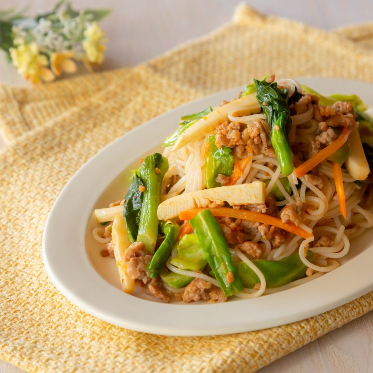 菜の花とタケノコのピリ辛パスタ レシピ
