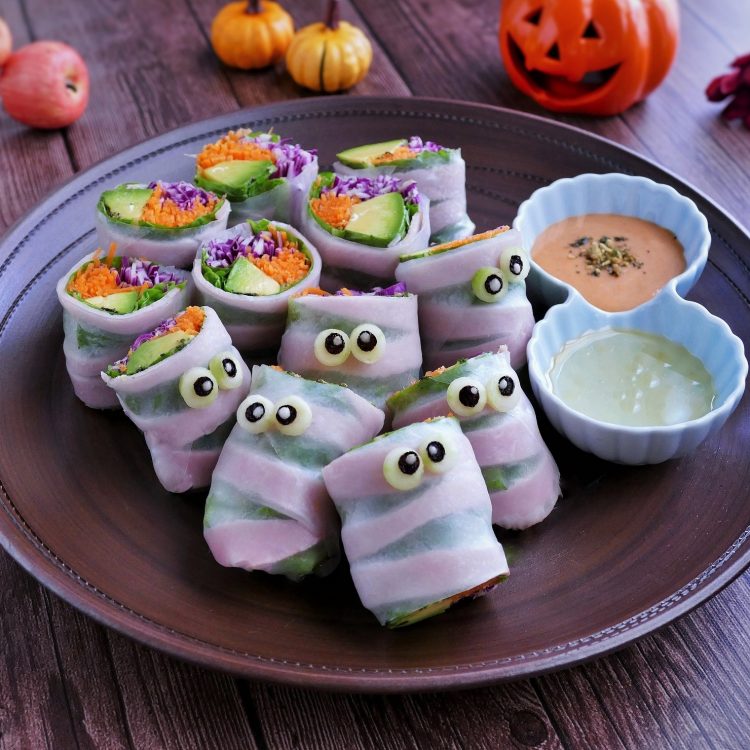 食物アレルギー対応　ハロウイン生春巻き