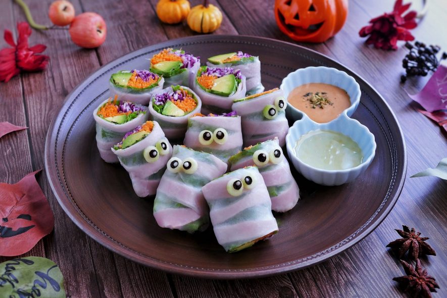 食物アレルギー対応　ハロウイン生春巻き