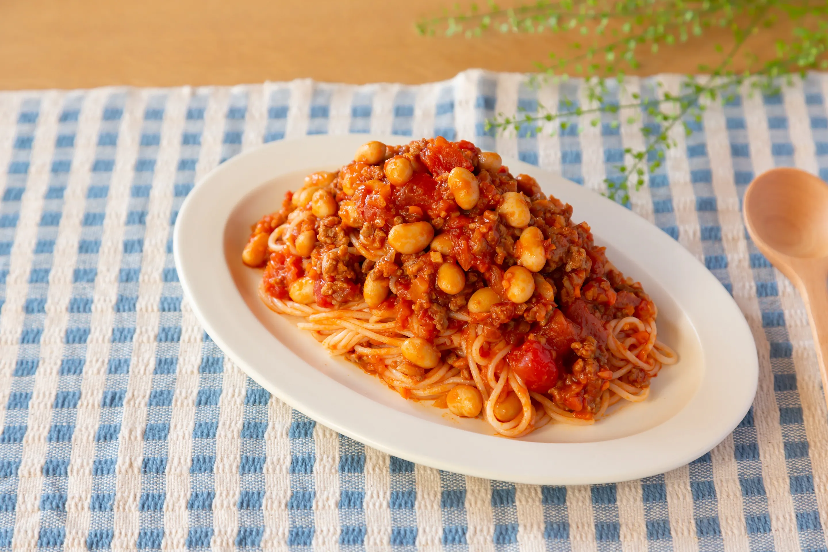 おうちで簡単☆チリコンカンのライスパスタ