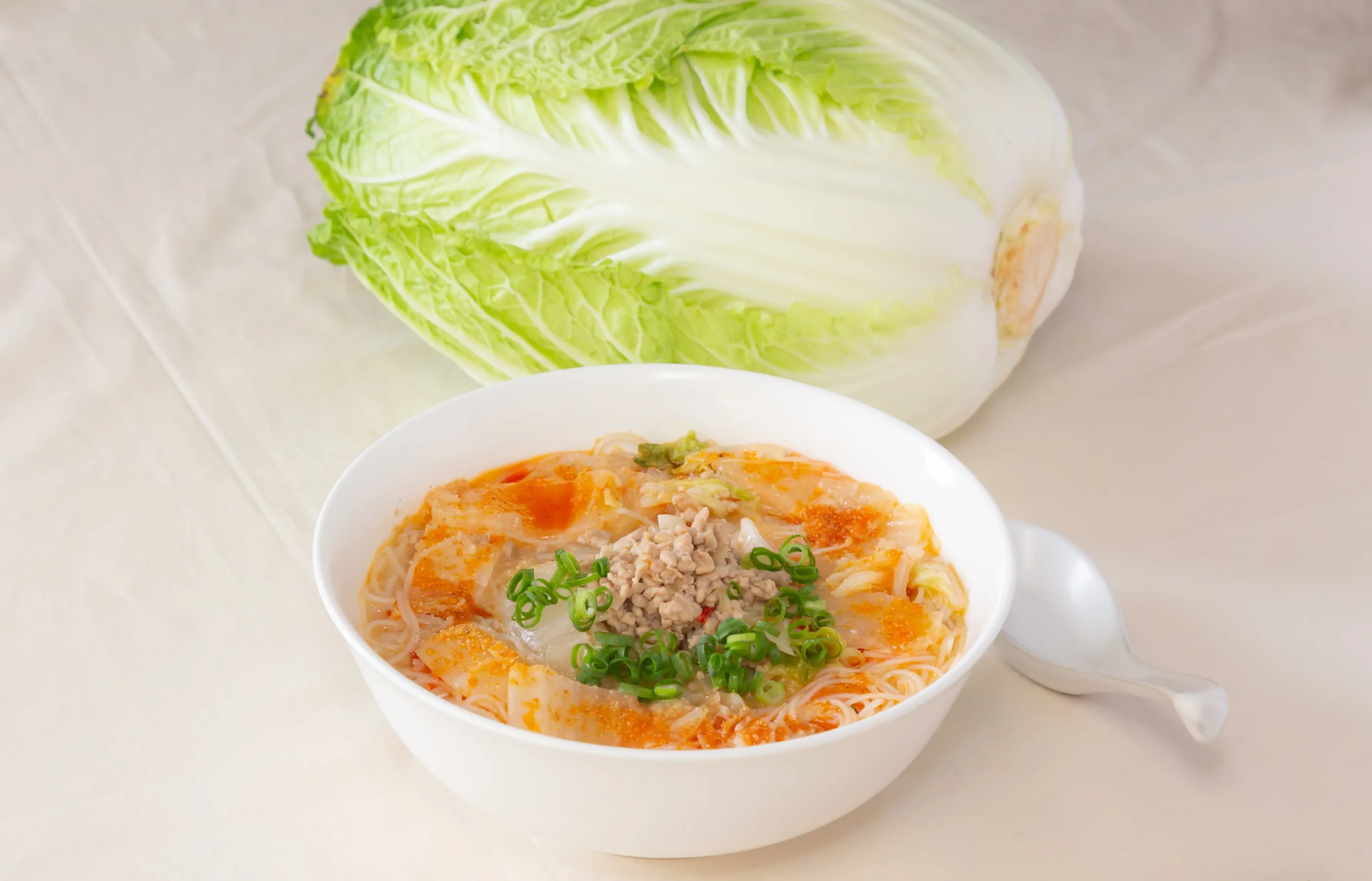 胡麻香る白菜たっぷりピリ辛汁ビーフン