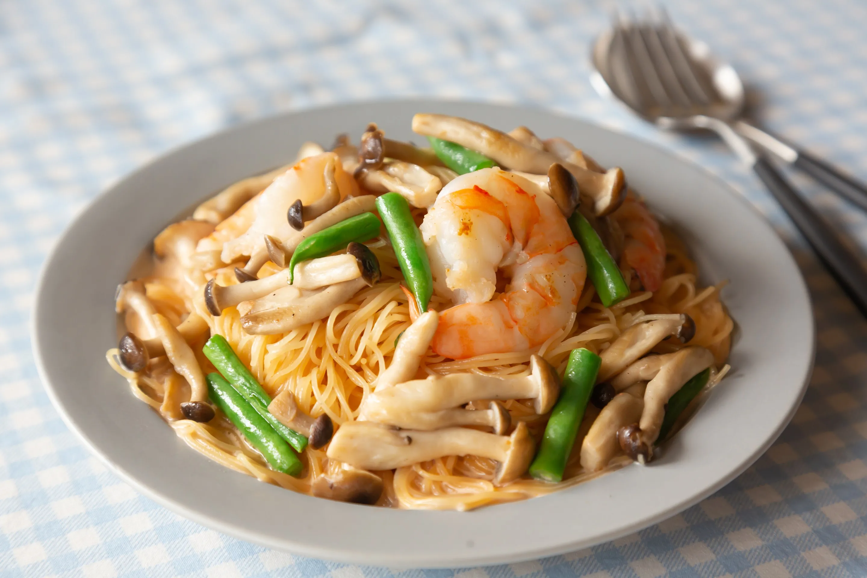 エビときのこで本格♪贅沢クリームパスタ
