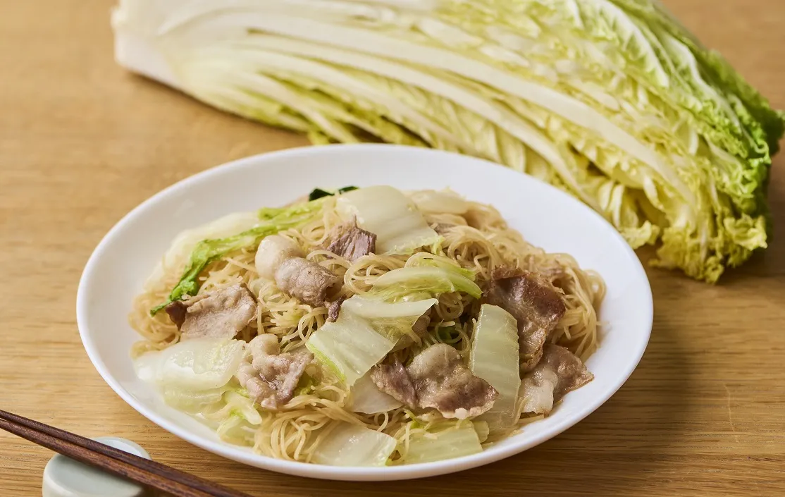 豚肉と白菜の簡単焼ビーフンのレシピ