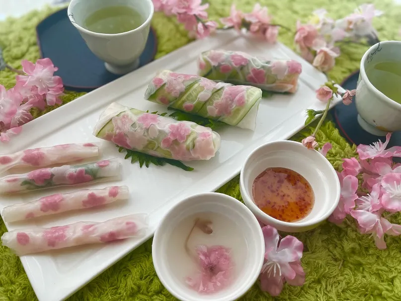 桜満開♪春のハッピー生春巻き