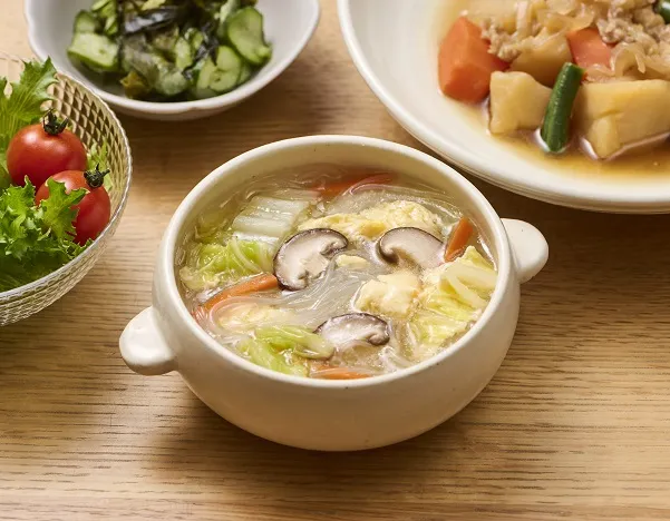 おうち野菜でもう一品 中華風春雨スープのレシピ【基本の作り方】
