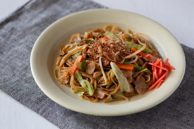 グルテンフリーの醤油焼そばのレシピ