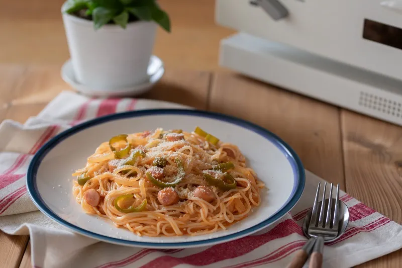 レンジだけの簡単調理♪もちもちナポリタン