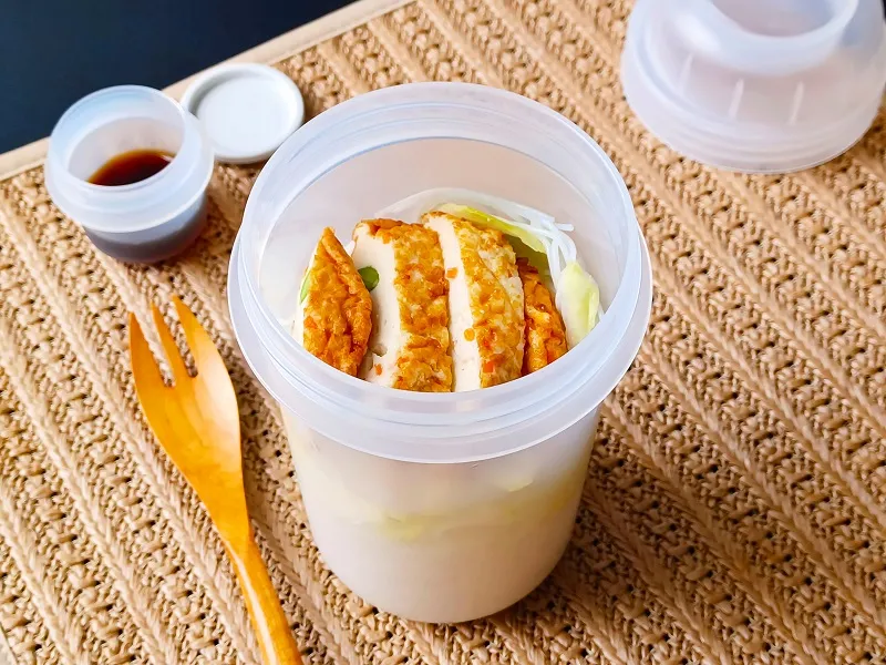 豆乳揚げだしとビーフンの中華風サラダ