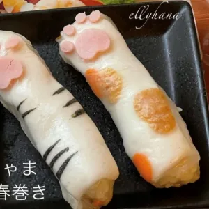 にゃま春巻き-ライスペーパーでハッピー生春巻き