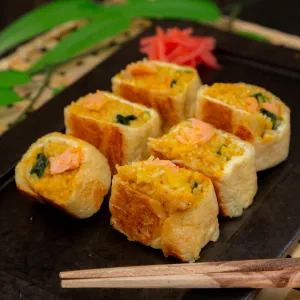 かぼちゃとシャケのKONGARIきつね太巻き