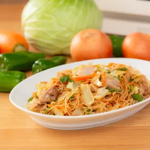 電子レンジでできる おかず焼ビーフンの作り方