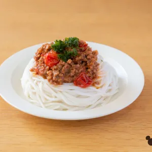 ミッキーマウス / ライスヌードル ミートソースパスタのレシピ
