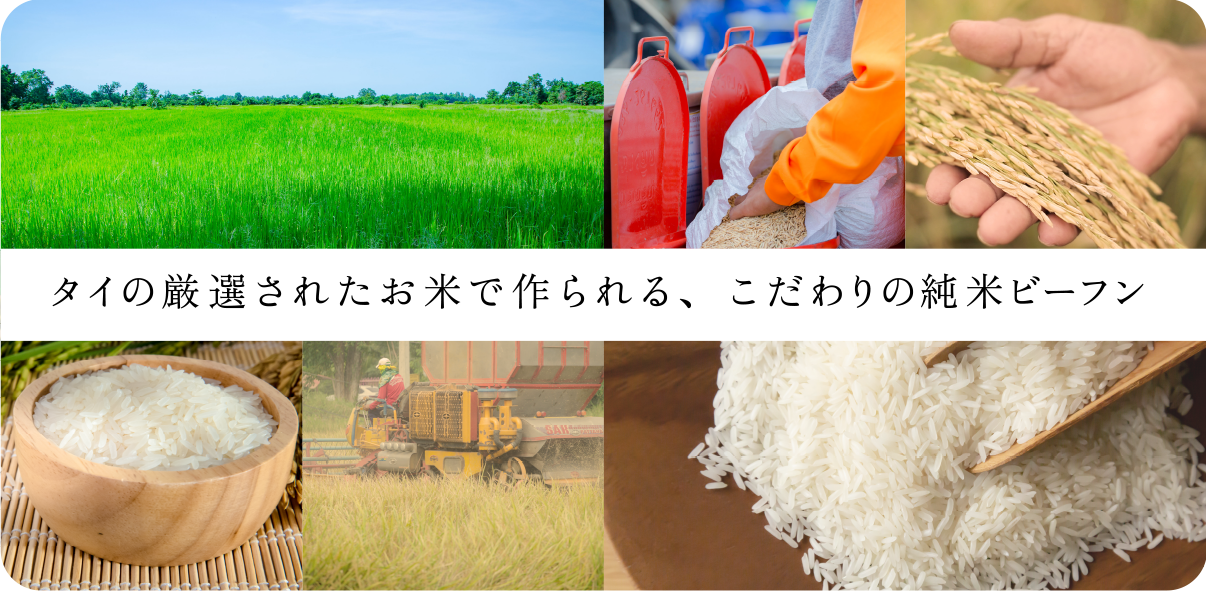 タイの厳選されたお米で作られる、こだわりの純米ビーフン