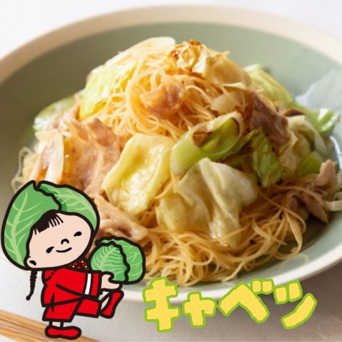 豚肉とキャベツのシンプルな焼ビーフン